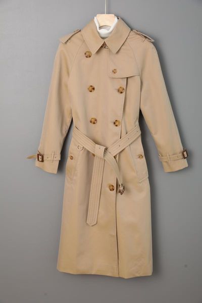

women's trench coats coat lengthened waterproof fabric fashion, Tan;black