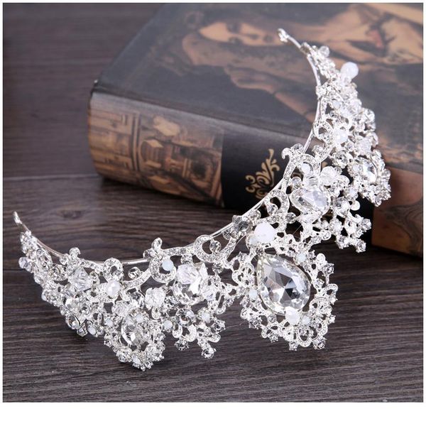 

trendy bridal crown hair accessories silver color rhinestone crystal crown headband princess crown wedding hair j jllvsa