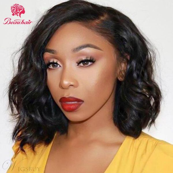 

lace wigs body wave wig short human hair bob wet and weave brazilian for black women preplucked beauhair, Black;brown