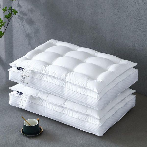 Travesseiro 48x74cm Pescoço Primeiro grau de algodão puro cama confortável Fine-Fibras Tecido El Standard Tamanho