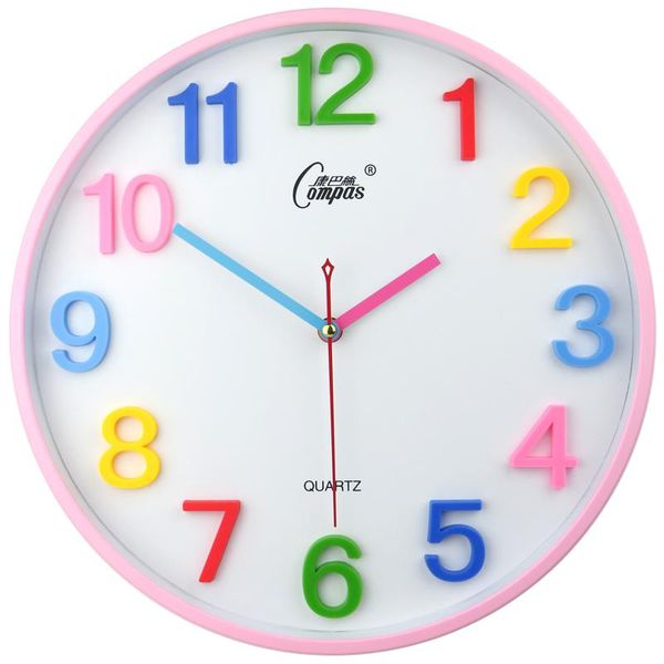 

wall clocks cute cartoon silent clock quartz modern design 3d unique kids room acrylic creative wandklok home decor ad50wc