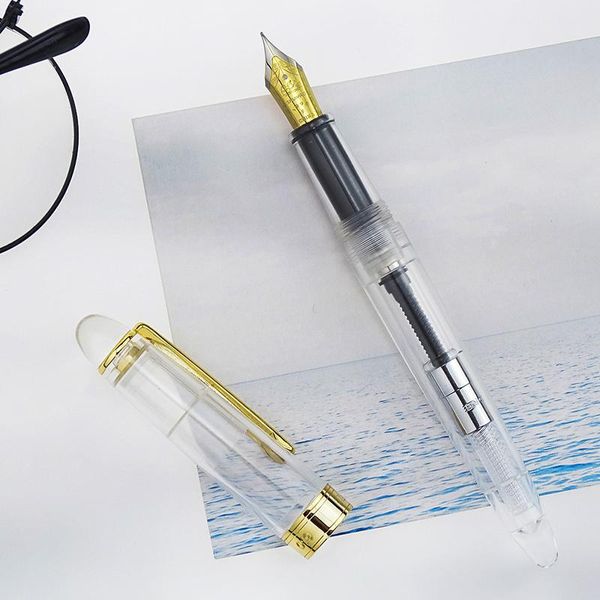 

fountain pens lorelei 019 resin transparent pen with converter iridium ef/f 0.38/0.5mm golden clip ink for business office home