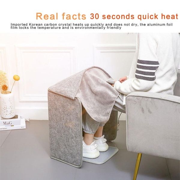 

electric foot warmer pad adjustable thermostat folding flat space heater office under desk winter tool