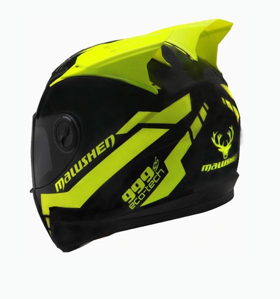

malushen motorcycle helmet full face black-yellow color