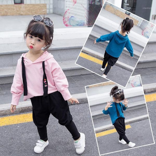 

clothing sets girls suits sweatshirtsÂ +pants 2021 loose kids spring autumn teenagers cotton outfitsÂ children setsÂ jogging suit, White
