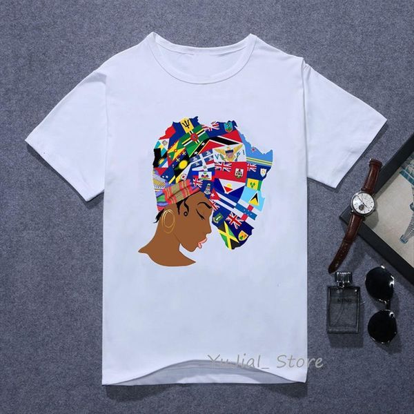 

strong black africa queen women t shirts gifts girl love flag female aesthetic clothes vogue femme, White