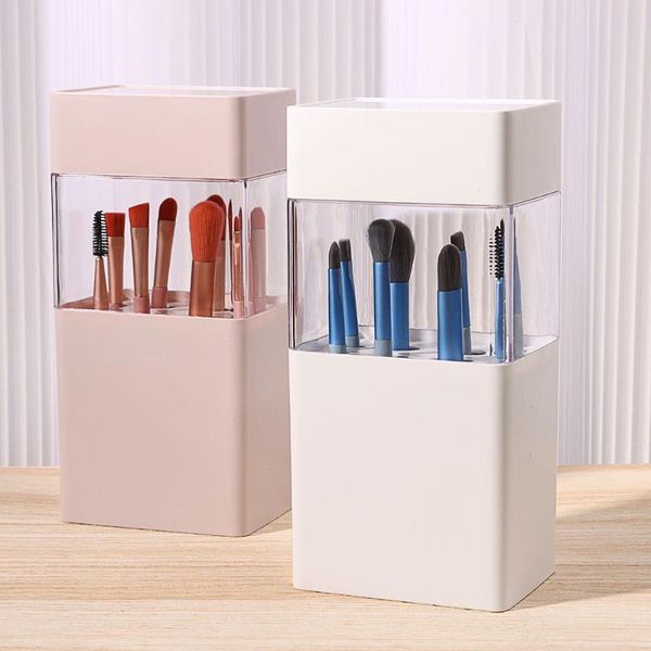 

storage boxes & bins plastic multifunctional white/pink lipstick container make up brush box makeup organizer cosmetic holder
