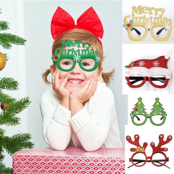 

christmas decorations 1pcs ornaments glasses children toy santa claus snowman antler eyeglasses year party xmas decoration for home