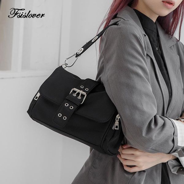 

shoulder bags vintage baguette oxford buckle design women bag retro split solid ladies small messenger handbag female