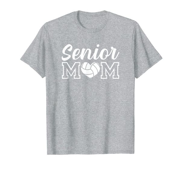

senior mom heart volleyball mother gifts t-shirt, White;black