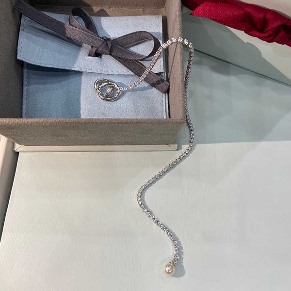 

pendant necklaceshef jewelry original single tassel chain long earrings female pearl earrings 925 silver