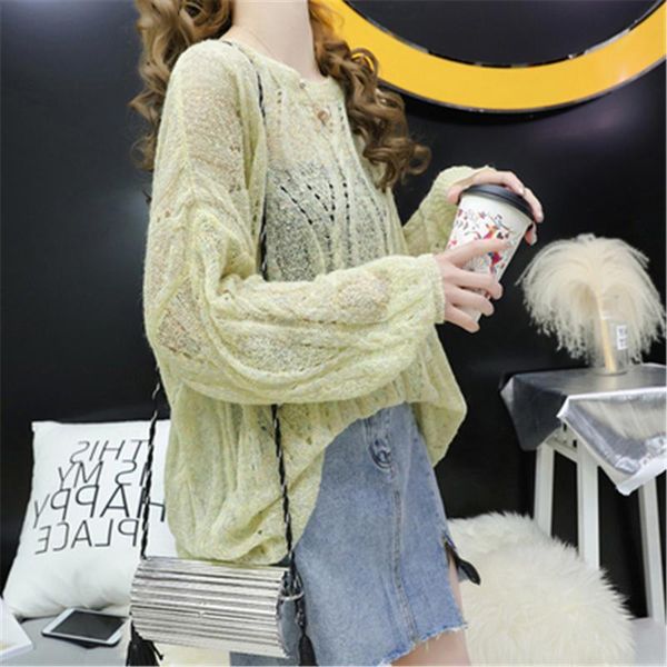 

women's sweaters summer hollow out thin women knitted pullover fashion mohair female mesh long sleeve pull jumper cool femme o-neck, White;black