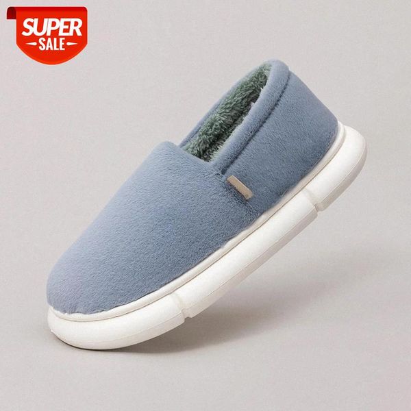 

winter slippers men indoor warm down cloth eva thick sole platform shoes plush slipper for women non-slip waterproof slipper #jn8c, Black
