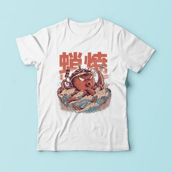 

men's t-shirts japan anime ocs takoyaki funny t shirt homme white casual short sleeve tshirt men, White;black