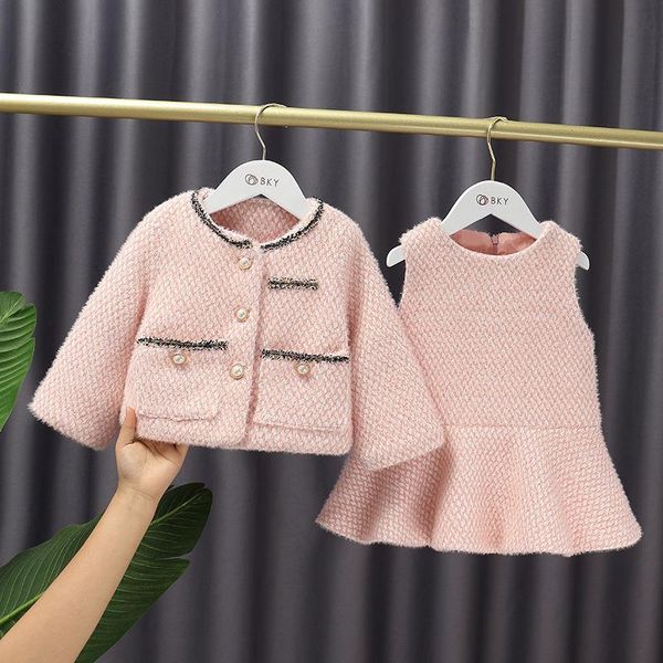 

clothing sets brand quality girls baby elegant set cotton padded winter warm princess 2pcs suits,toddler kids sweet girl clothes, White