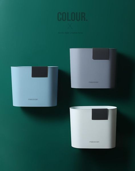 

waste bins perforated kitchen trash can household cabinet door wall-mounted toilet bathroom living room hanging creative storage bin