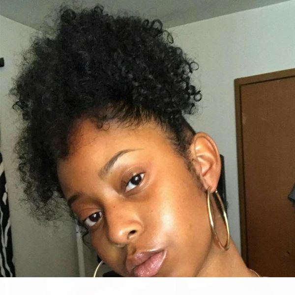 

120g human hair kinky ponytails hairpieces for american black women curly ponytail drawstring clip on pony tail 5 colors available