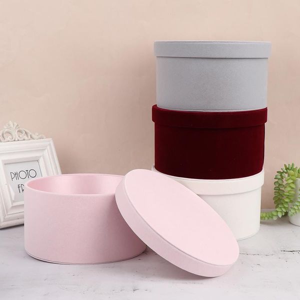 

gift wrap 1pc round cardboard paper flower boxes with lid rose box valentine's day florist party favor packaging wedding decor