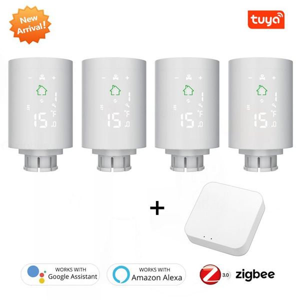 

smart home control tuya zigbee thermostatic radiator valve controller heater temperature voice works with google +gateway kit dropship