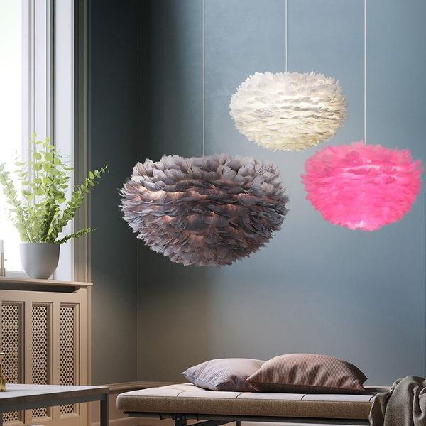 

feather pendant lights droplights pendant lamp nordic design lustre vintage loft suspension wedding lighting fixture for bedroom