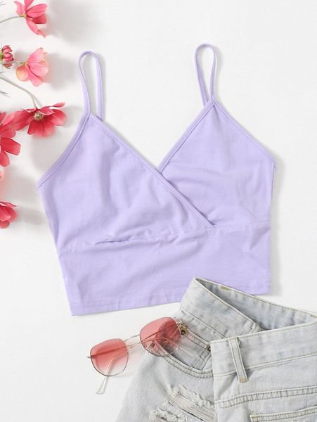 

wrap detail solid cami c0kw#, White