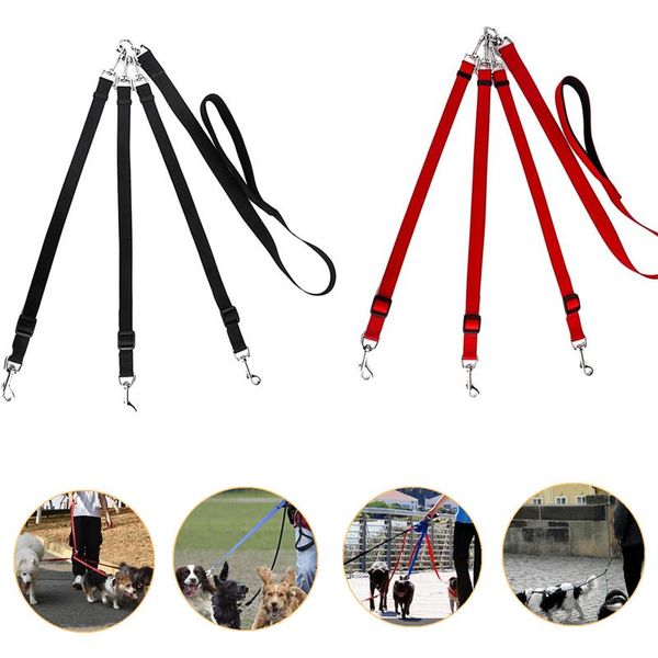 

good quality home pet belt 3 in 1 dog leashes for multiple dogs adjustable detachable nylon dog leash with padded handle
