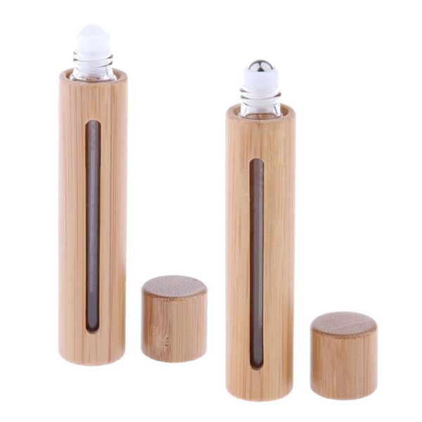 

10ml portable empty roller ball bottle case holder refill perfume aroma vial