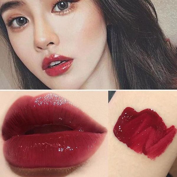 

lip gloss makeup 6 color liquid lipstick mirror tint non-stick cup lipgloss red lasting moisturizing glaze d9w6