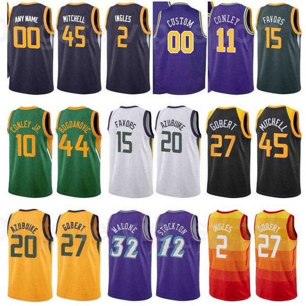 

print basketball city earned edition bojan bogdanovic jersey 44 clarkson 00 rudy gobert 27 donovan mitchell 45 mike conley 10 custom name, Black