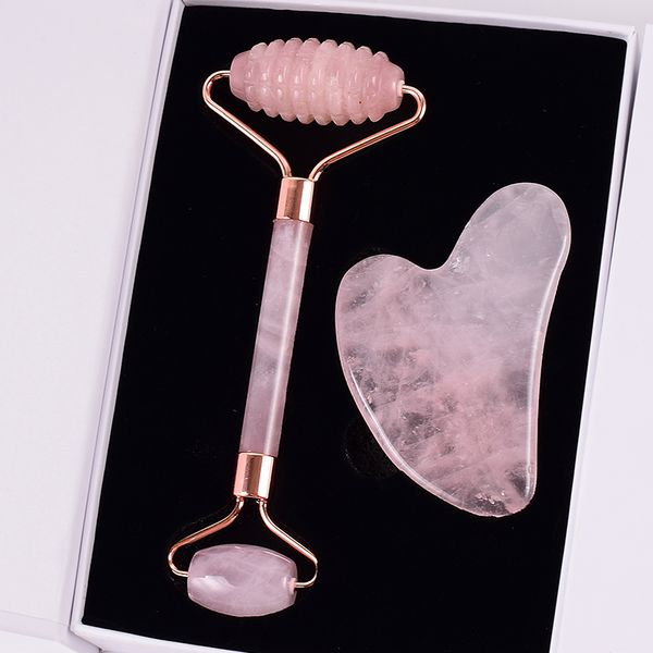 

face care massage roller natural rose quartz gua sha tool health skin acupuncture massager neck slimming anti wrinkle cellulite