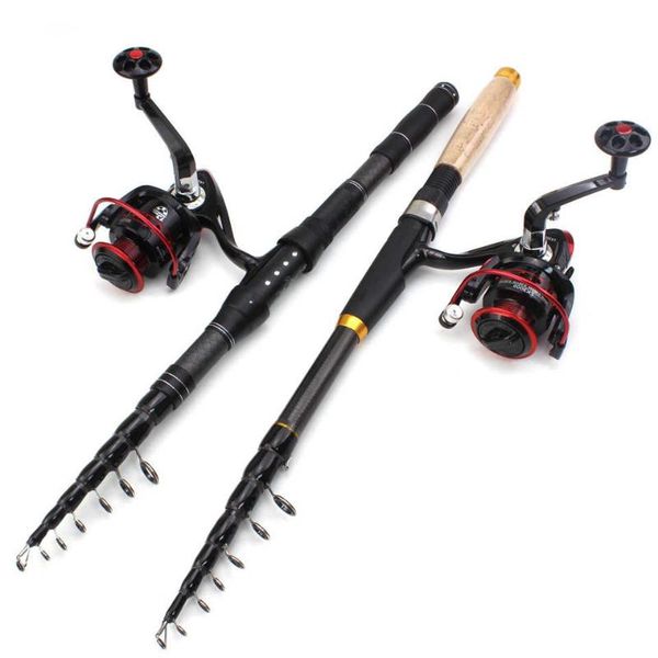 

boat fishing rods portable rod and reel set fiber carbon handle carp cork spinning outdoor sports pole fish