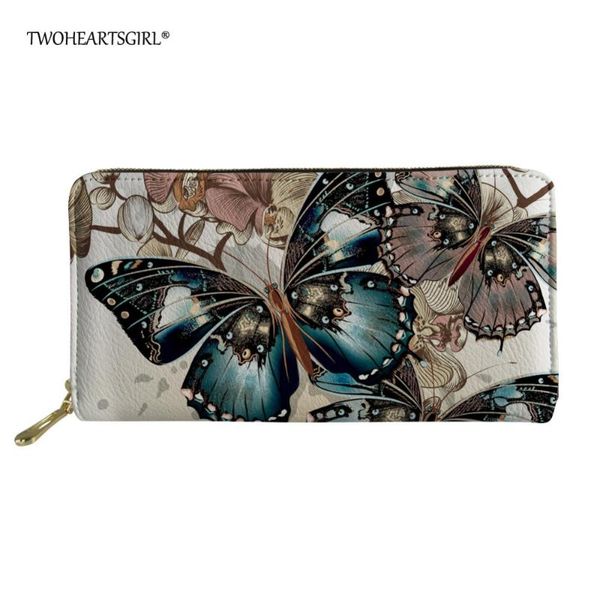 

wallets twoheartsgirl elegant women girls butterfly long pu leather wallet female zipper clutch coin purse ladies wristlet, Red;black