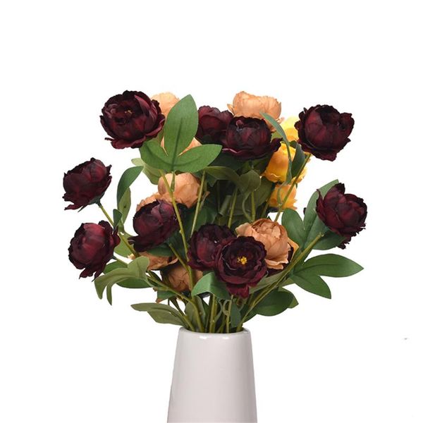 

decorative flowers & wreaths beautiful 6 flower heads small peony bundle flores artificiales outdoor for home wedding party christmas decor