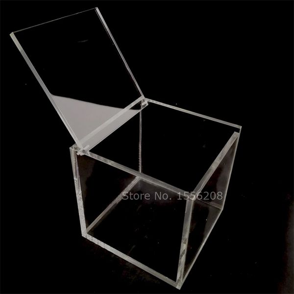 Новый прозрачный акриловый ящик для хранения Clear Square Cube Multipraphy Display Case Plexiglass ювелирные изделия подарочные коробки 210315