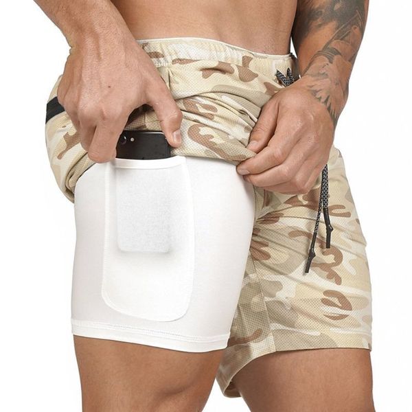 

running ew shorts gentlemen 2 in 1 sports male double deck fast gym, White;black