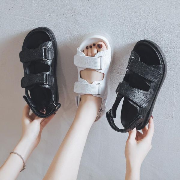 

woman platform fashion sandals leather gladiator chunky women brand female casual shoes sport beach flat sandal black