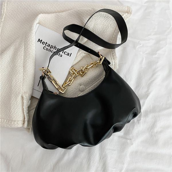 

bag women's 2021pu wrinkle metal chain cloud simple and fashionable s