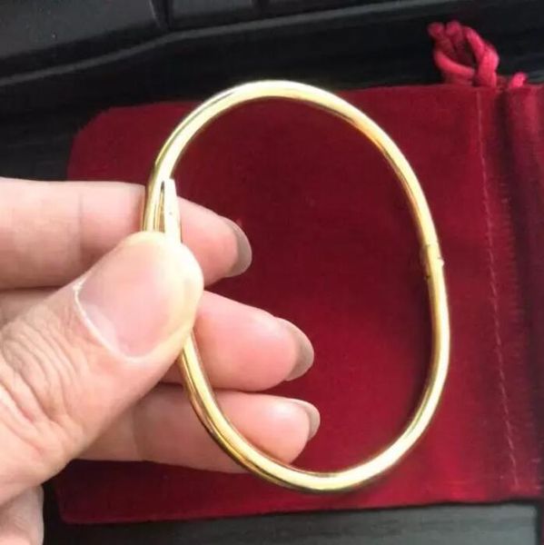 

gold silver titanium steel bracelet inlay diamond screw cuff bracelets women men love jewelry gift 16 19 21 size 50%off, Golden;silver