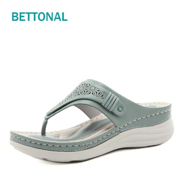 

bettonal wedge slippers women shoes flip flop 2021 summer comfortable soft big size 41 42 woman slides sandals ladies female, Black