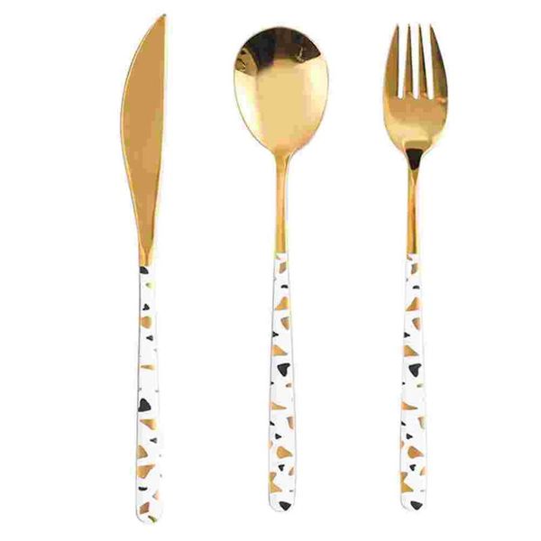 

dinnerware sets 3pcs rustproof spoon fork table-knife cutlery kit stainless steel tableware