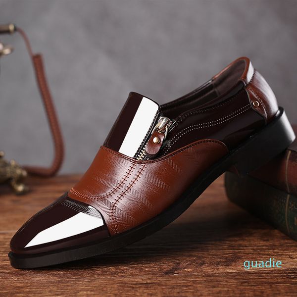 

fashion-man oxford shoes for men loafers mens pointed toe dress shoes men shoes leather brown men formal patent leather, Black