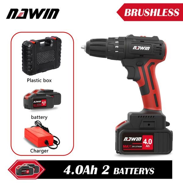 

professiona electric drills nawin 20v cordless drill impact screwdriver dc lithium-ion battery 3 functions adjust led power too