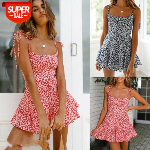 

summer dress women's floral print short mini dress holiday casual party cocktail sundress #nz1o, Black;gray