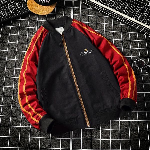 

men's funny bomber zipper jacket men autumn humor printed windbreaker slim fit pilot coat jackets street outwear teen clothing, Black;brown