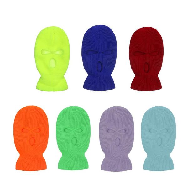 

scarves ski mask knitted face cover balaclava full for winter outdoor sports cs three 3 hole knit hat #nn, Blue;gray