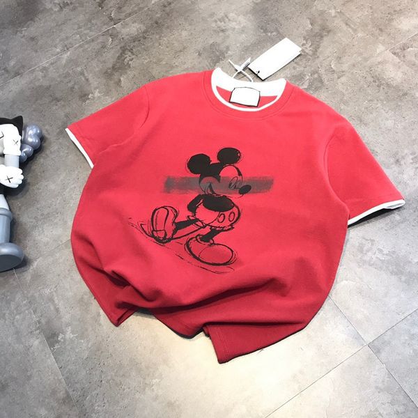 

luxury design summer lovers short sleeve age reduction sketch fashion cartoon print casual loose two t-shirts, White