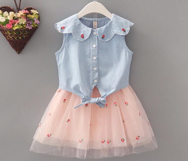 

girl's dresses toddler baby girls clothes summer short sleeve floral princess birthday dress for girl clothing cute costume, Red;yellow