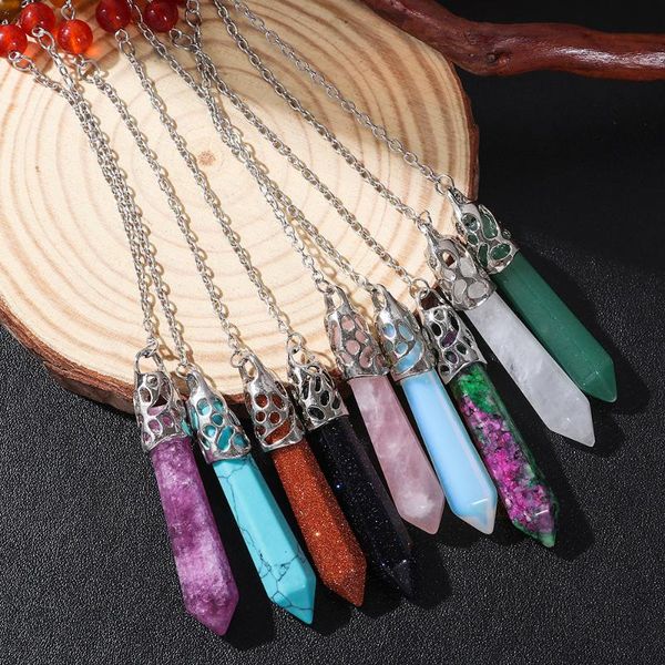 

decorative objects & figurines green aventurine crystal pendulum natural healing crystals stone reiki quartz point 7 chakra gemstone pendulu