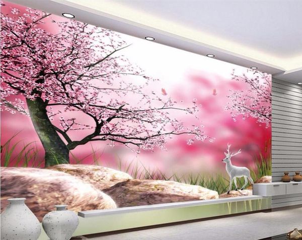 

wallpapers custom po 3d room wallpaper non-woven mural under the cherry trees decoration painting wall murals for walls 3 d