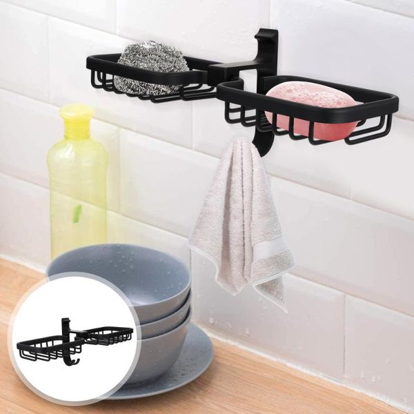 

soap dishes 1 pc drain rack bracket removable storage with nail-glue